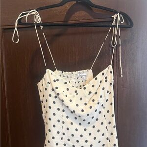 Reformation Black and White Polka Dot Camisole